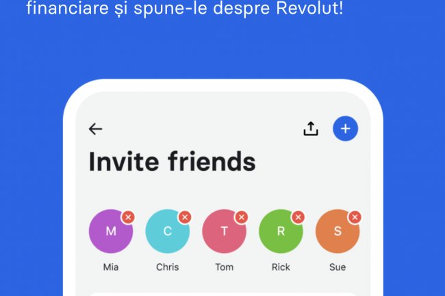 Câștigă 15 Lei pentru prietenii pe care îi inviți pe Revolut
